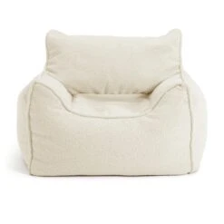 Habitat Kids Single Chair Boucle Bean Bag - Off White -Home Sales Store 1405044 R Z001A