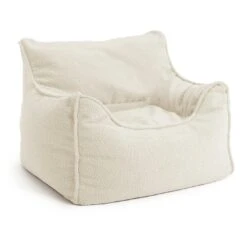 Habitat Kids Single Chair Boucle Bean Bag - Off White -Home Sales Store 1405044 R Z002A