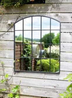 Aston & Wold Industrial Arch Shaped Garden Mirror - Black -Home Sales Store 1406438 R Z003A