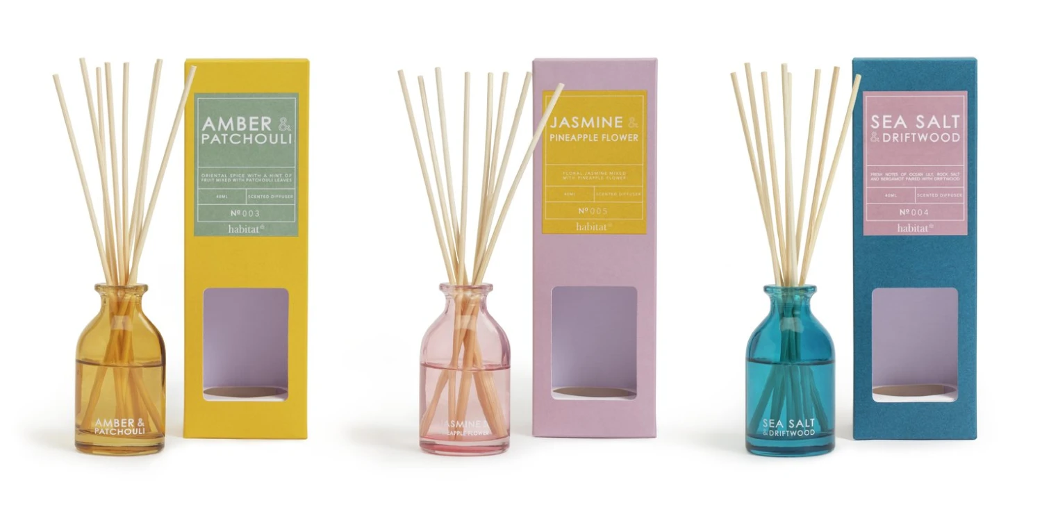 Habitat 40ml Diffuser Set - Amber, Jasmine & Sea Salt 3 Habitat 40ml Diffuser Set - Amber, Jasmine & Sea Salt