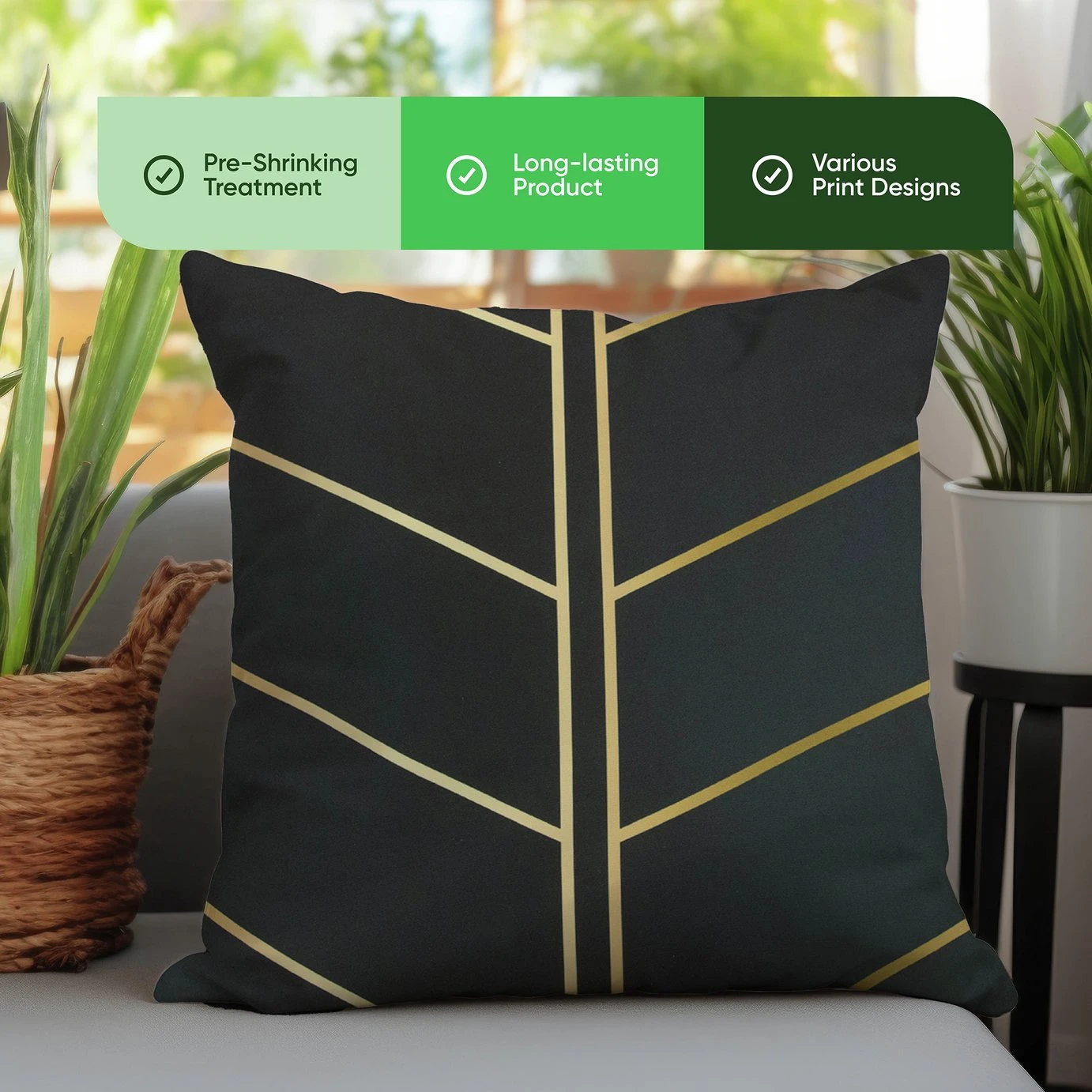 Streetwize Gold Palm Printed Outdoor Cushion - Pack Of 4 7 Streetwize Gold Palm Printed Outdoor Cushion - Pack Of 4 - Image 5