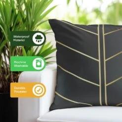 Streetwize Gold Palm Printed Outdoor Cushion - Pack Of 4 11 Streetwize Gold Palm Printed Outdoor Cushion - Pack Of 4 -Home Sales Store 1480100 R Z005A