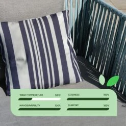 Streetwize Blue Stripes Outdoor Cushion - Pack Of 4 -Home Sales Store 1480148 R Z003A