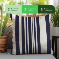 Streetwize Blue Stripes Outdoor Cushion - Pack Of 4 -Home Sales Store 1480148 R Z004A