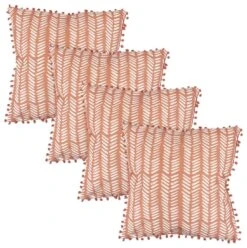 Streetwize Terracotta Fern Outdoor Cushion - Pack Of 4 -Home Sales Store 1480186 R Z005A