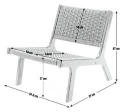 Habitat Faro Woven Paper Rope And Oak Accent Chair - Natural -Home Sales Store 1950991 R E001