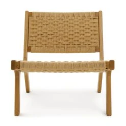 Habitat Faro Woven Paper Rope And Oak Accent Chair - Natural -Home Sales Store 1950991 R Z001A