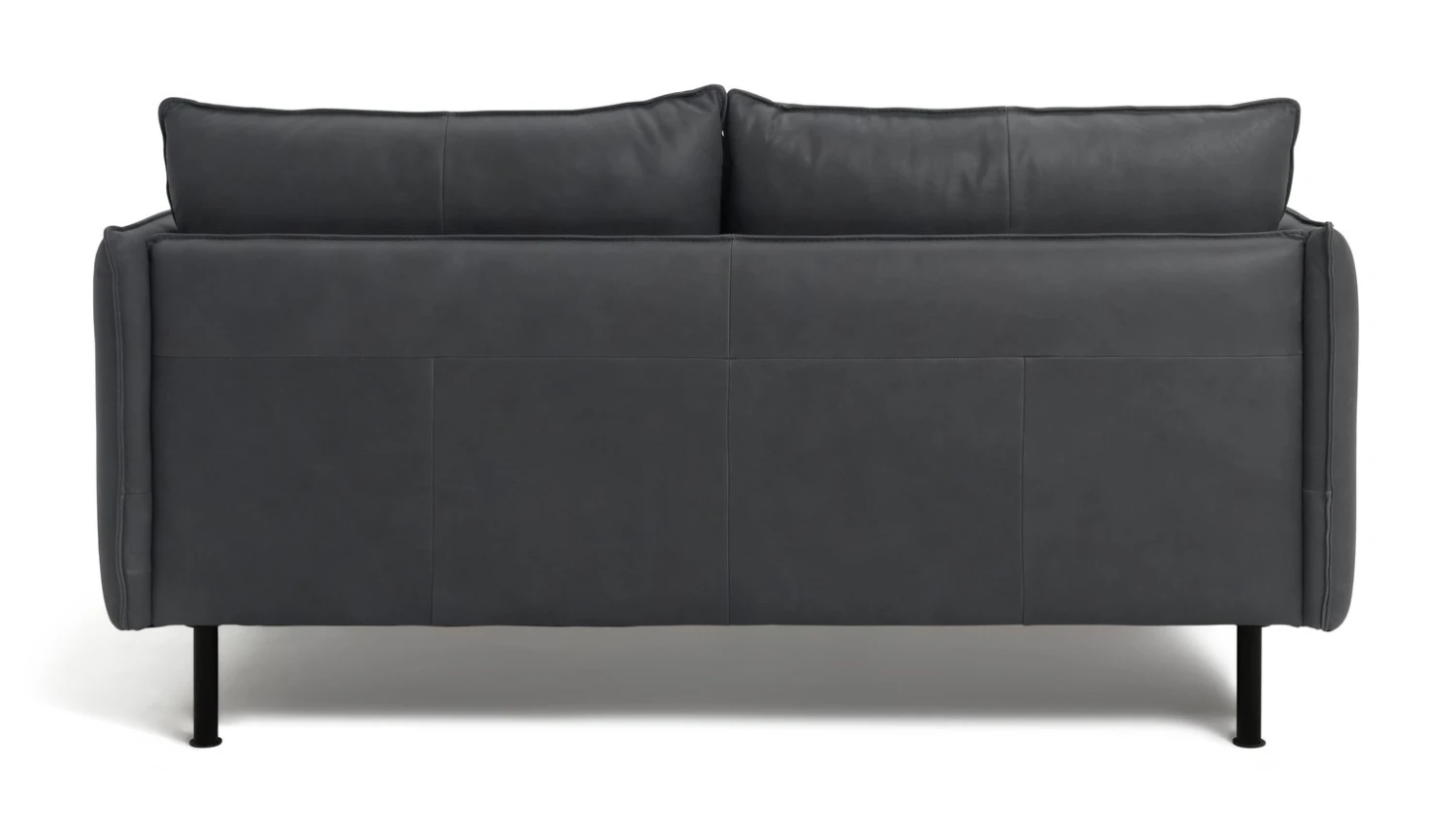 Habitat Moore Leather 2 Seater Sofa - Dark Grey 7 Habitat Moore Leather 2 Seater Sofa - Dark Grey - Image 5