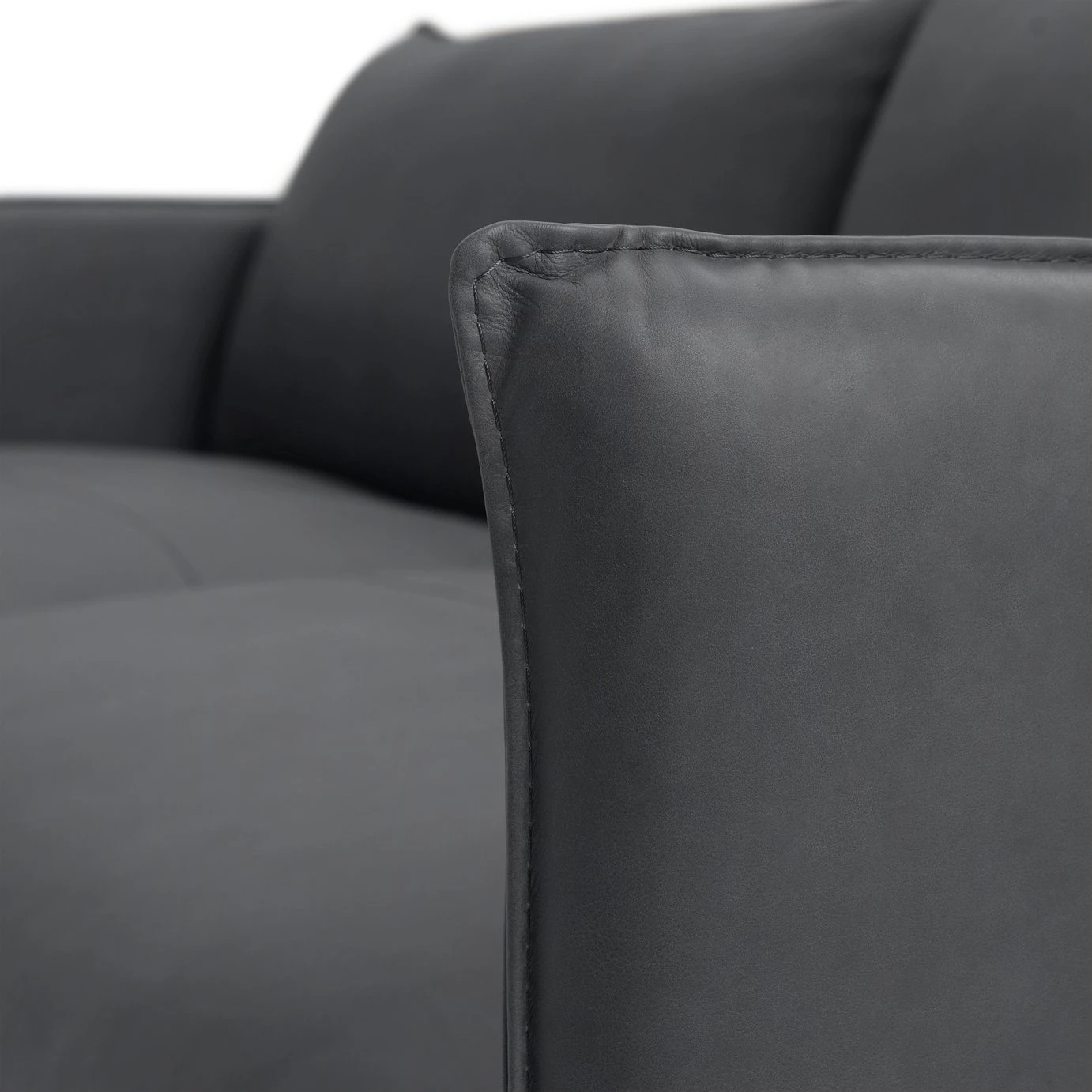Habitat Moore Leather 2 Seater Sofa - Dark Grey 11 Habitat Moore Leather 2 Seater Sofa - Dark Grey - Image 9