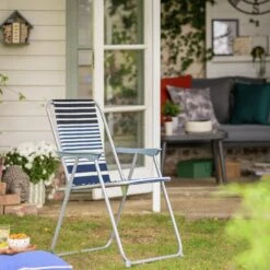 Habitat Folding Metal Garden Chair - Blue -Home Sales Store 1952683 R Z001C