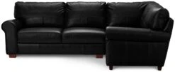 Habitat Salisbury Leather Left Hand Corner Sofa - Black -Home Sales Store 1954526 R Z002A