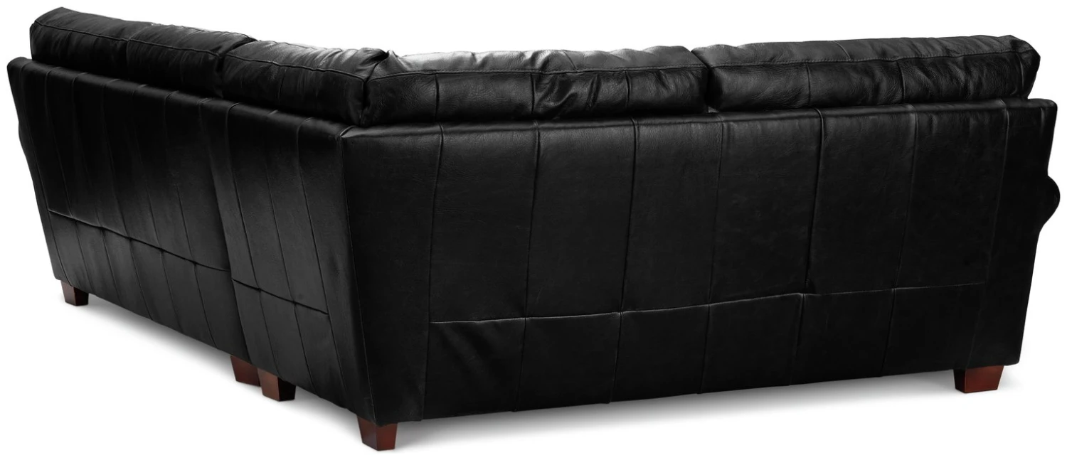 Habitat Salisbury Leather Right Hand Corner Sofa - Black 7 Habitat Salisbury Leather Right Hand Corner Sofa - Black - Image 5