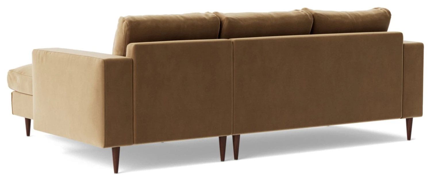 Swoon Evesham Velvet Right Hand Corner Sofa - Biscuit 8 Swoon Evesham Velvet Right Hand Corner Sofa - Biscuit - Image 6