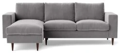 Swoon Evesham Velvet Left Hand Corner Sofa - Silver Grey -Home Sales Store 1971114 R Z002A