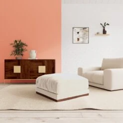 Swoon Denver Velvet Ottoman Footstool - Taupe 9 Swoon Denver Velvet Ottoman Footstool - Taupe -Home Sales Store 1971774 R Z001C