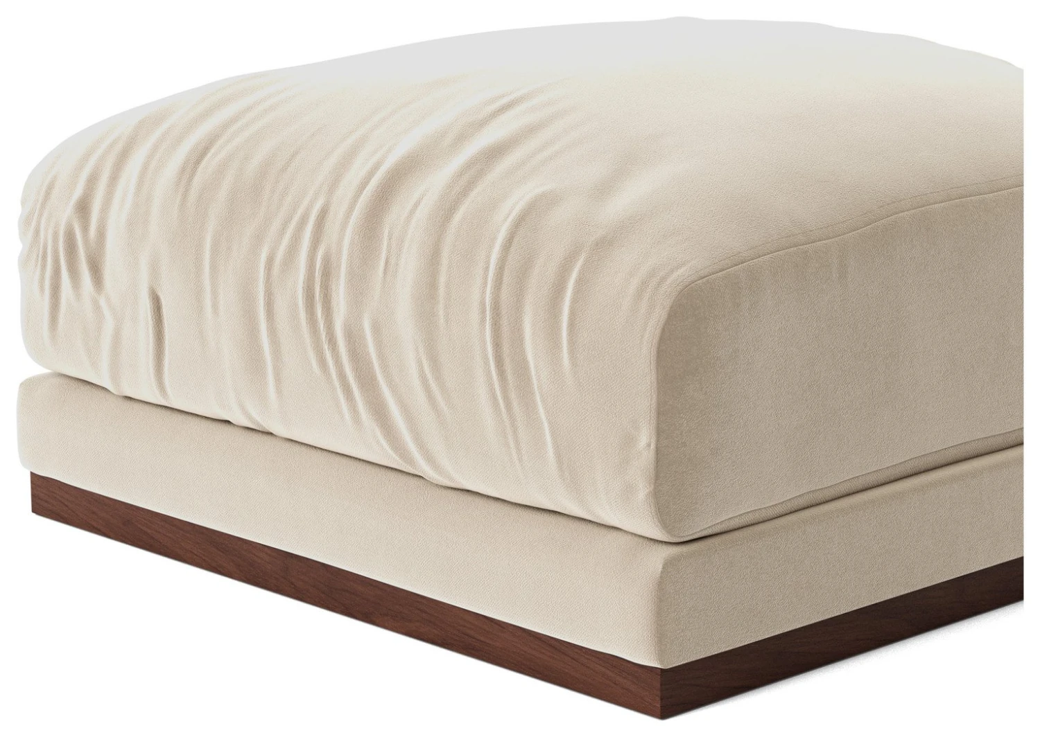 Swoon Denver Velvet Ottoman Footstool - Taupe 8 Swoon Denver Velvet Ottoman Footstool - Taupe - Image 6