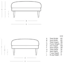 Swoon Kalmar Velvet Ottoman Footstool - Granite Grey -Home Sales Store 1974434 R E001