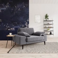 Swoon Tulum Velvet Cuddle Chair - Granite Grey -Home Sales Store 1990195 R Z001C