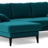 Swoon Tulum Velvet Left Hand Corner Sofa - Kingfisher Blue -Home Sales Store 1990360 R Z001A