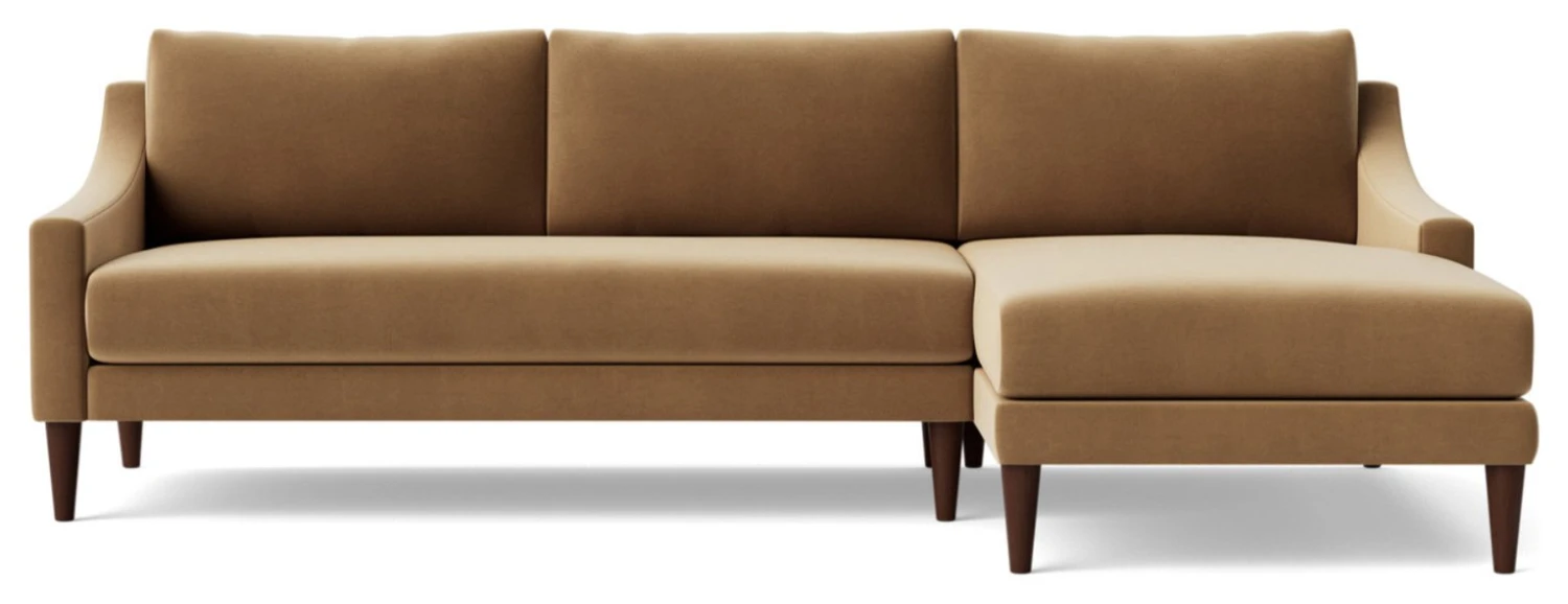 Swoon Turin Velvet Right Hand Corner Sofa - Biscuit 7 Swoon Turin Velvet Right Hand Corner Sofa - Biscuit - Image 5