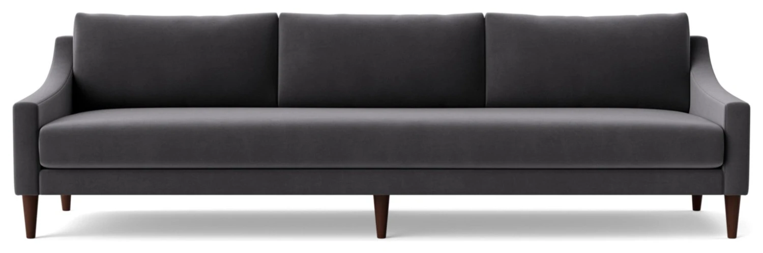 Swoon Turin Velvet 4 Seater Sofa - Granite Grey 3 Swoon Turin Velvet 4 Seater Sofa - Granite Grey