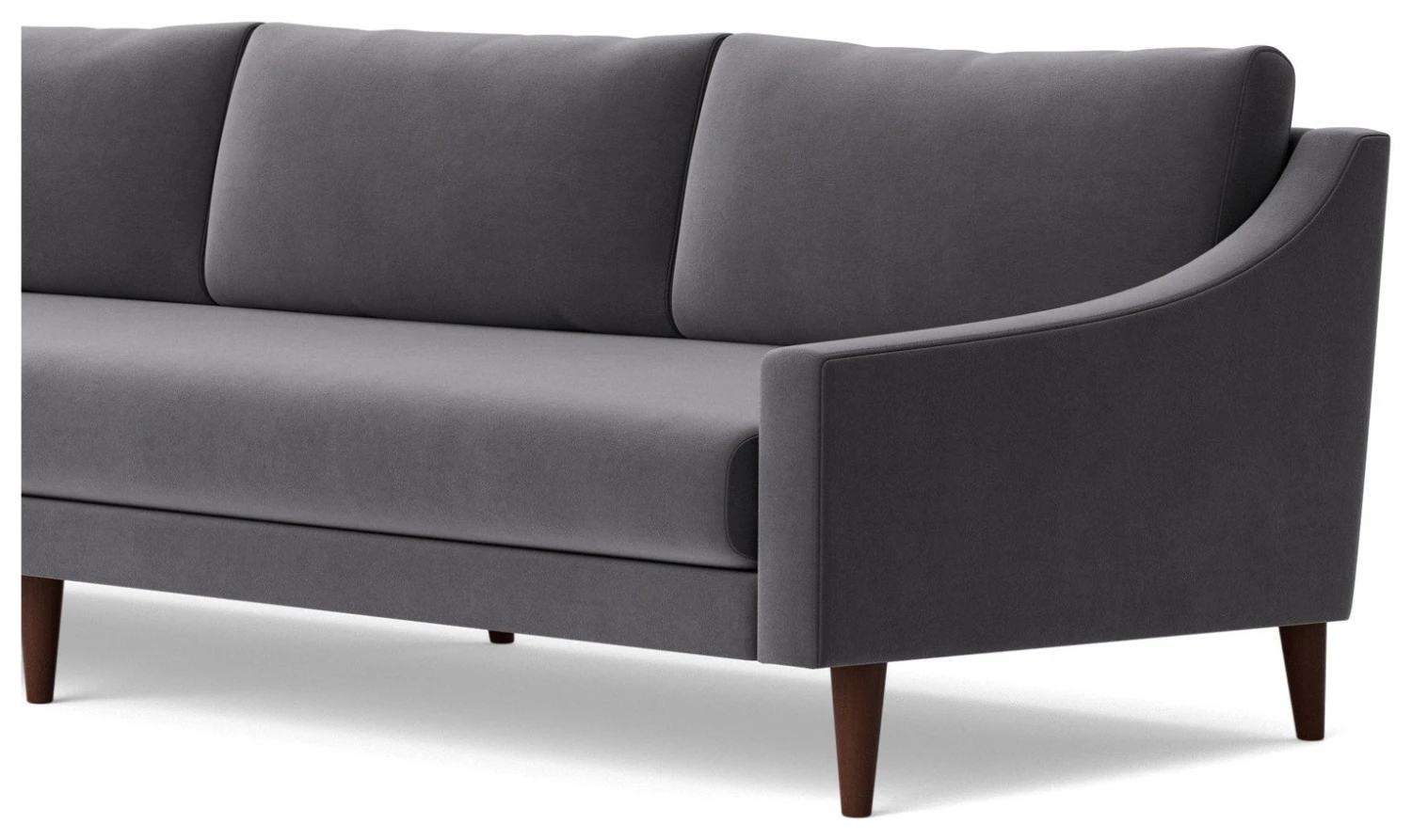 Swoon Turin Velvet 4 Seater Sofa - Granite Grey 8 Swoon Turin Velvet 4 Seater Sofa - Granite Grey - Image 6