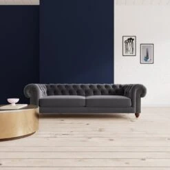 Swoon Winston Velvet 4 Seater Sofa - Granite Grey -Home Sales Store 1993257 R Z001C