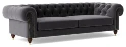 Swoon Winston Velvet 4 Seater Sofa - Granite Grey -Home Sales Store 1993257 R Z006A