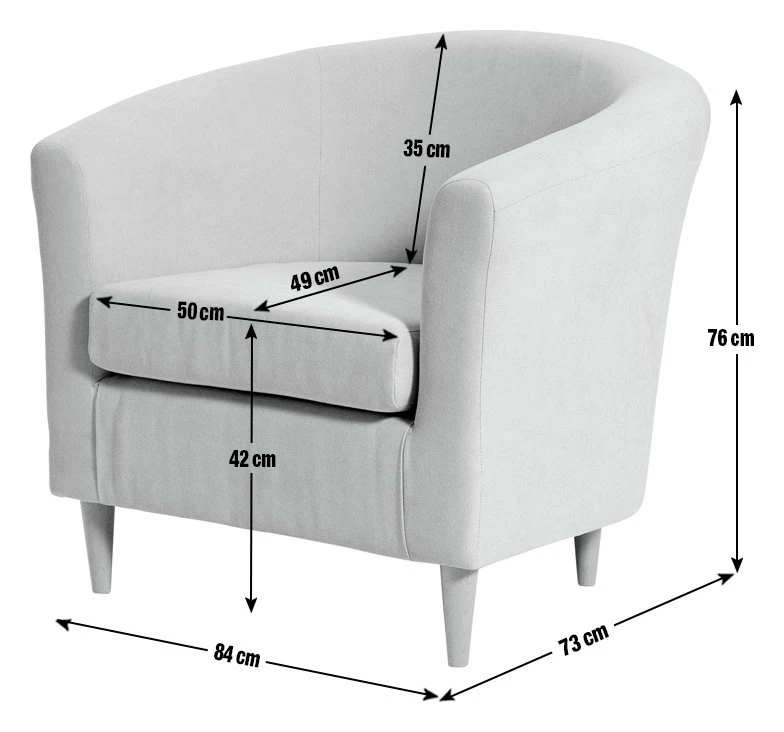 Habitat Fabric Tub Chair - Natural 6 Habitat Fabric Tub Chair - Natural - Image 4