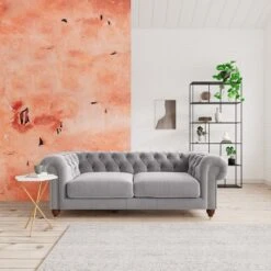 Swoon Winston Velvet 3 Seater Sofa - Silver Grey -Home Sales Store 1994971 R Z001C