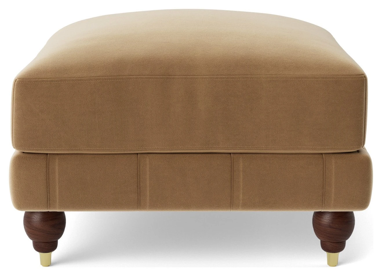 Swoon Winston Velvet Ottoman Footstool - Biscuit 3 Swoon Winston Velvet Ottoman Footstool - Biscuit