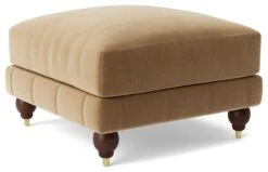 Swoon Winston Velvet Ottoman Footstool - Biscuit 12 Swoon Winston Velvet Ottoman Footstool - Biscuit -Home Sales Store 1995389 R Z003A