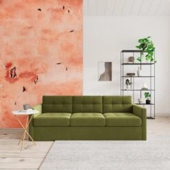 Swoon Berlin Velvet 3 Seater Sofa Bed - Fern Green -Home Sales Store 1996326 R Z001C