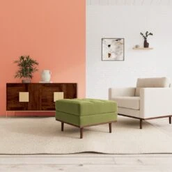 Swoon Berlin Velvet Ottoman Footstool - Fern Green -Home Sales Store 1996546 R Z001C