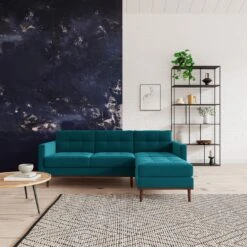 Swoon Berlin Velvet Right Hand Corner Sofa- Kingfisher Blue -Home Sales Store 1997325 R Z001C