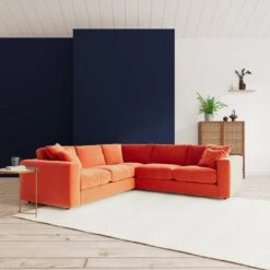 Swoon Althaea Velvet 5 Seater Corner Sofa - Burnt Orange -Home Sales Store 1998070 R Z001C