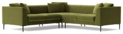 Swoon Alena Velvet 5 Seater Corner Sofa - Fern Green