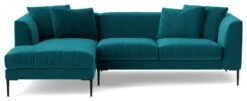 Swoon Alena Velvet Left Hand Corner Sofa - Kingfisher Blue -Home Sales Store 1999835 R Z003A