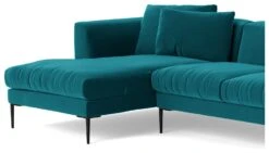 Swoon Alena Velvet Left Hand Corner Sofa - Kingfisher Blue -Home Sales Store 1999835 R Z004A
