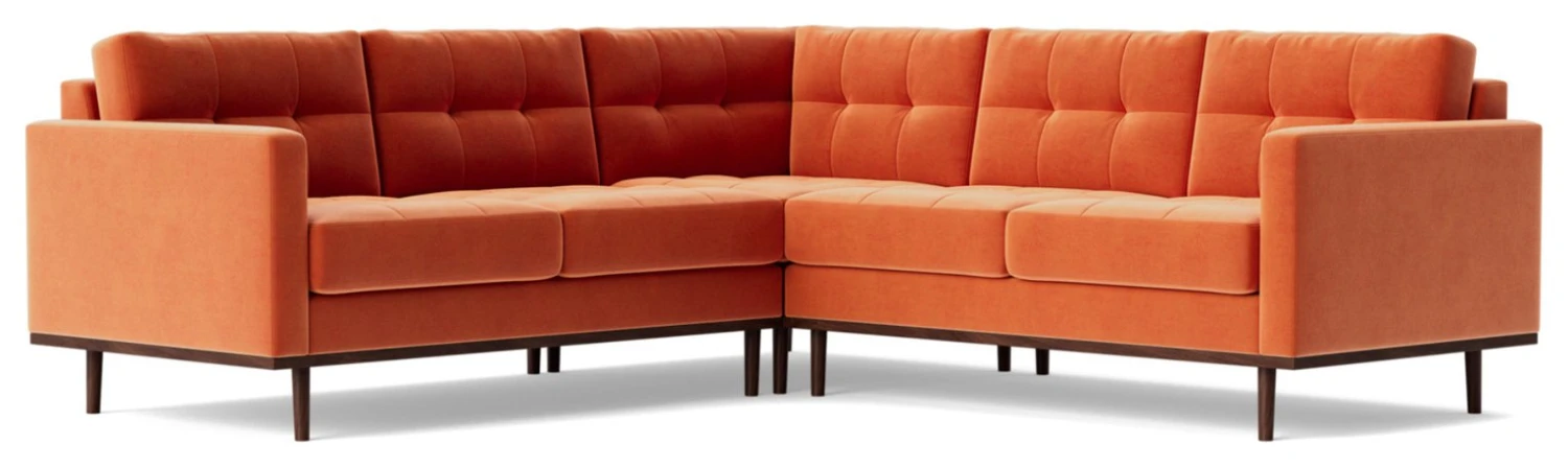 Swoon Berlin Velvet 5 Seater Corner Sofa - Burnt Orange 3 Swoon Berlin Velvet 5 Seater Corner Sofa - Burnt Orange