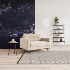 Swoon Berlin Velvet Cuddle Chair - Taupe -Home Sales Store 2004372 R Z001C