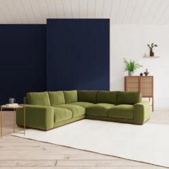 Swoon Denver Velvet 5 Seater Corner Sofa - Fern Green -Home Sales Store 2005670 R Z001C