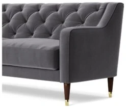 Swoon Pritchard Velvet 2 Seater Sofa - Granite Grey -Home Sales Store 2006772 R Z004A