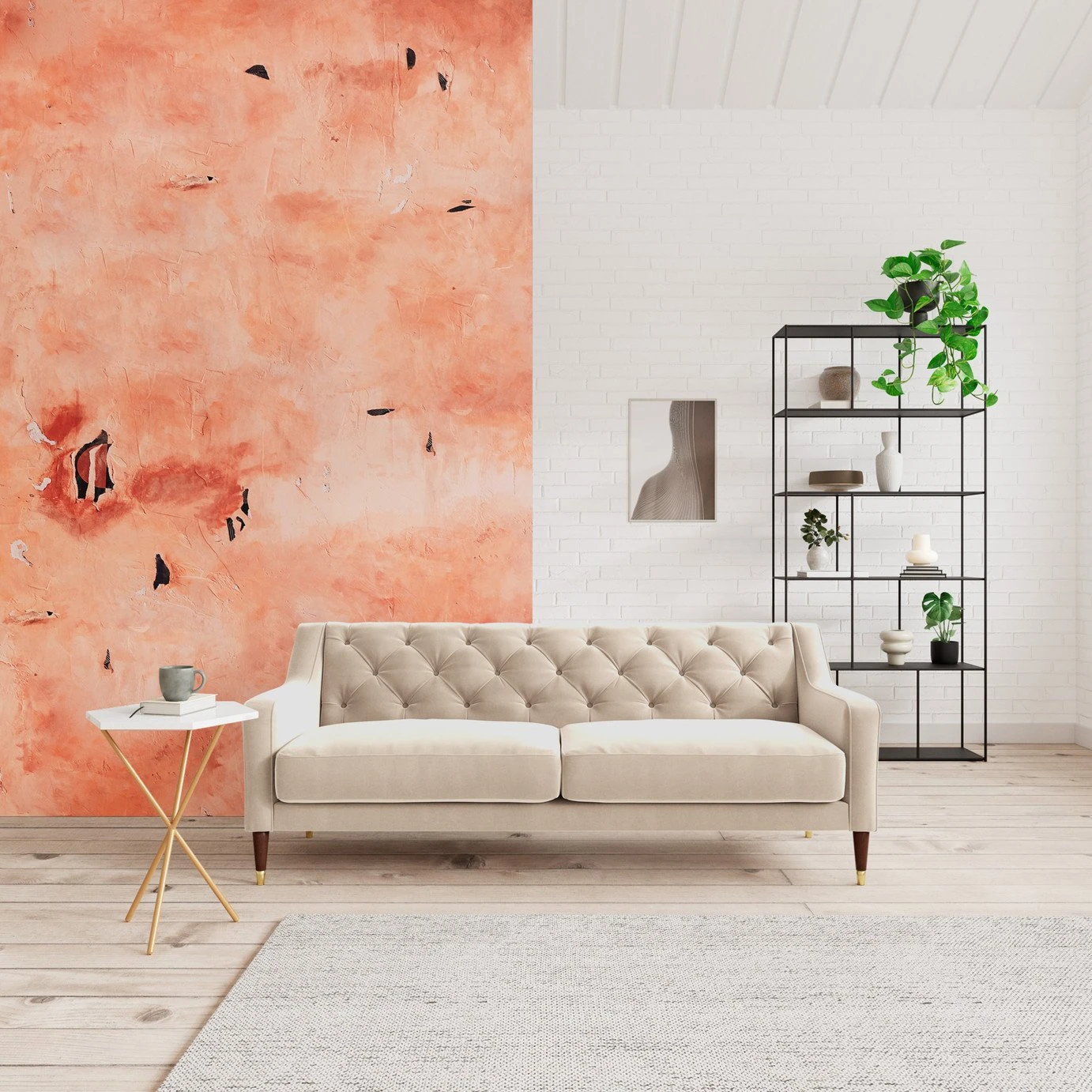 Swoon Pritchard Velvet 3 Seater Sofa - Taupe 4 Swoon Pritchard Velvet 3 Seater Sofa - Taupe - Image 2