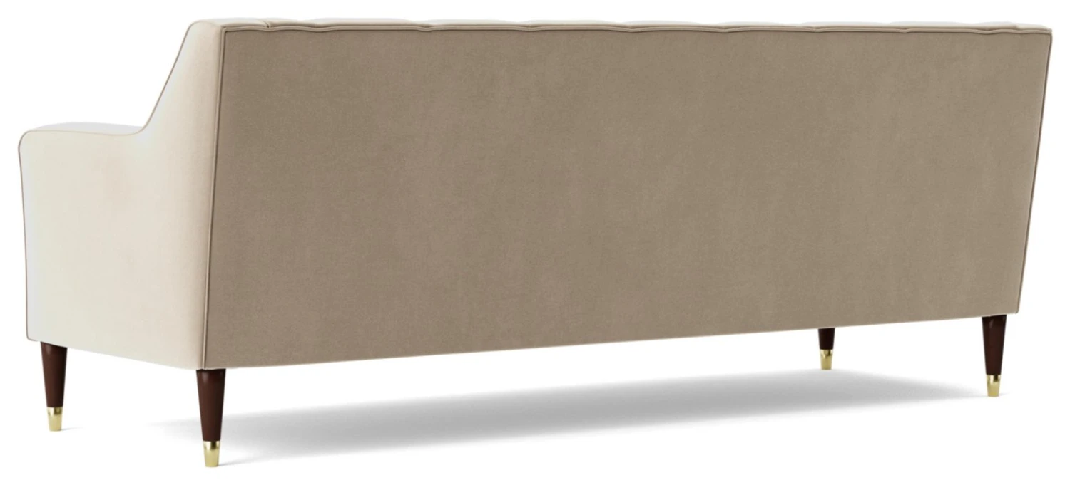 Swoon Pritchard Velvet 3 Seater Sofa - Taupe 9 Swoon Pritchard Velvet 3 Seater Sofa - Taupe - Image 7