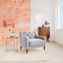 Swoon Pritchard Velvet Armchair - Silver Grey -Home Sales Store 2007795 R Z001C