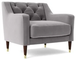 Swoon Pritchard Velvet Armchair - Silver Grey -Home Sales Store 2007795 R Z002A