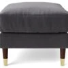 Swoon Rieti Velvet Ottoman Footstool - Granite Grey 1 Swoon Rieti Velvet Ottoman Footstool - Granite Grey -Home Sales Store 2009016 R Z001A