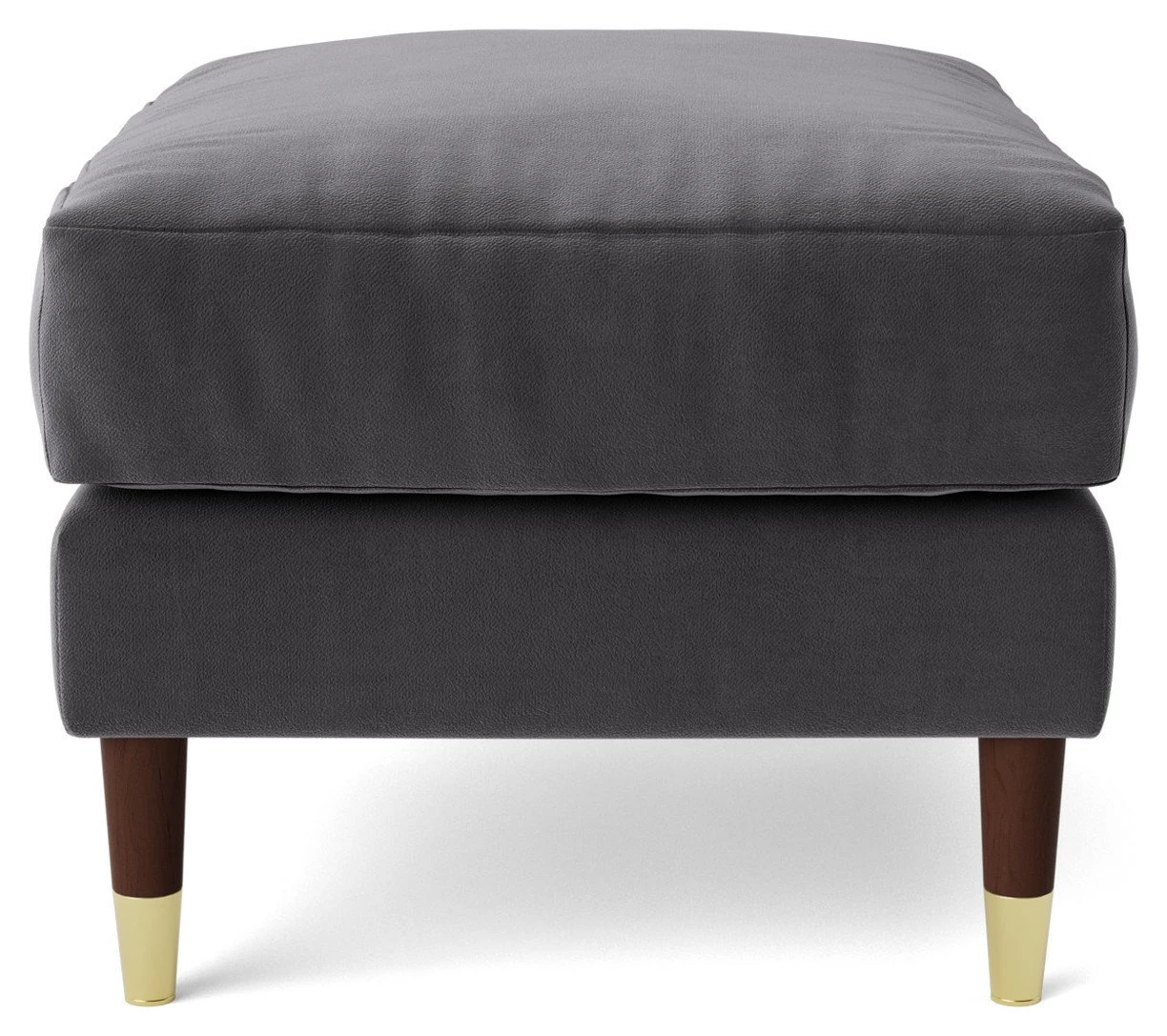 Swoon Rieti Velvet Ottoman Footstool - Granite Grey 3 Swoon Rieti Velvet Ottoman Footstool - Granite Grey