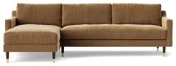 Swoon Rieti Velvet Left Hand Corner Sofa - Biscuit -Home Sales Store 2009676 R Z003A